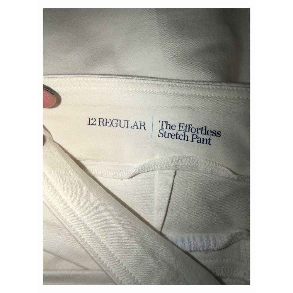 Croft & Barrow Effortless Stretch Pant White Straight Leg Pull On Trousers 12R - Picture 4 of 6